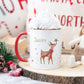 Personalised Christmas Mug for Her, Red Handled Reindeer Xmas Mug, Christmas Mug Gift, Hot Chocolate Mug, Christmas Eve Box, Stocking Filler