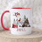 Personalised Christmas Mug, Red Silly Santa and Reindeer Mug, Christmas Movie Mug, Hot Chocolate Mug, Christmas Eve Box, Stocking Filler