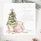 Baby Girl's Pink First Christmas Card, Personalised Girl's 1st Christmas Card for Daughter, Granddaughter, Niece, Goddaughter, Cute Mouse