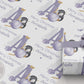 Girl's Christmas Gift Wrapping Paper, Personalised Girl's Penguin Christmas Wrapping Paper for Daughter, Granddaughter, Lilac Xmas Gift Wrap