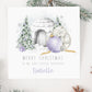 Girl's Christmas Card, Personalised Christmas Card for Daughter, Granddaughter, Sister, Niece, Goddaughter, Little Girl, Lilac Polar Bear