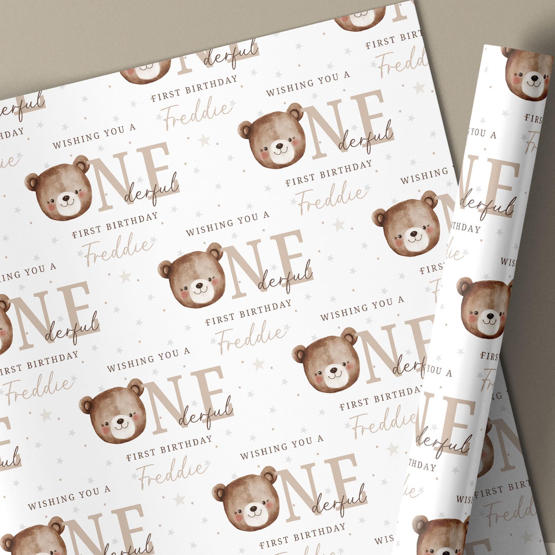 Boy's First Birthday Card, Personalised 1st Birthday Card for Son, Grandson, Nephew, Godson, Special Little Boy, Teddy Bear Onederful Card