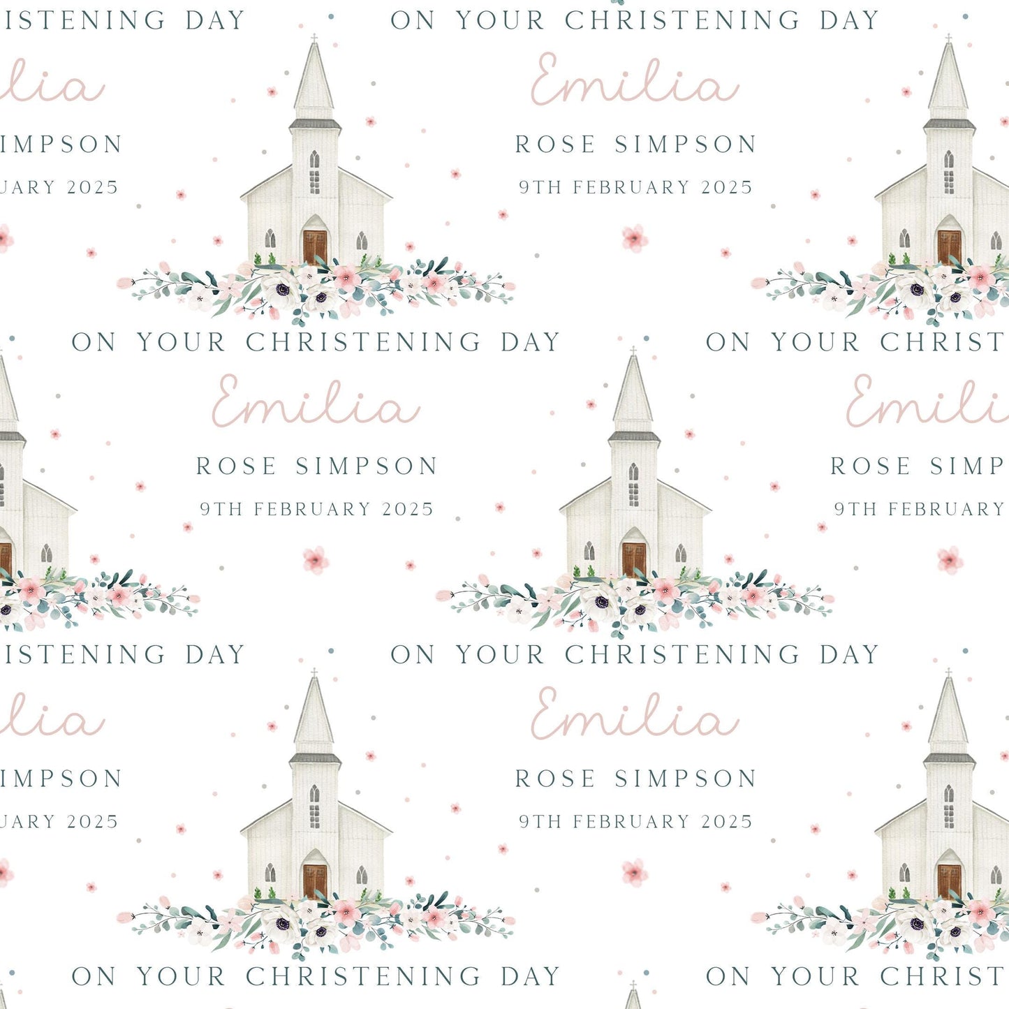 Personalised Girl's Christening/Baptism Gift Wrapping Paper