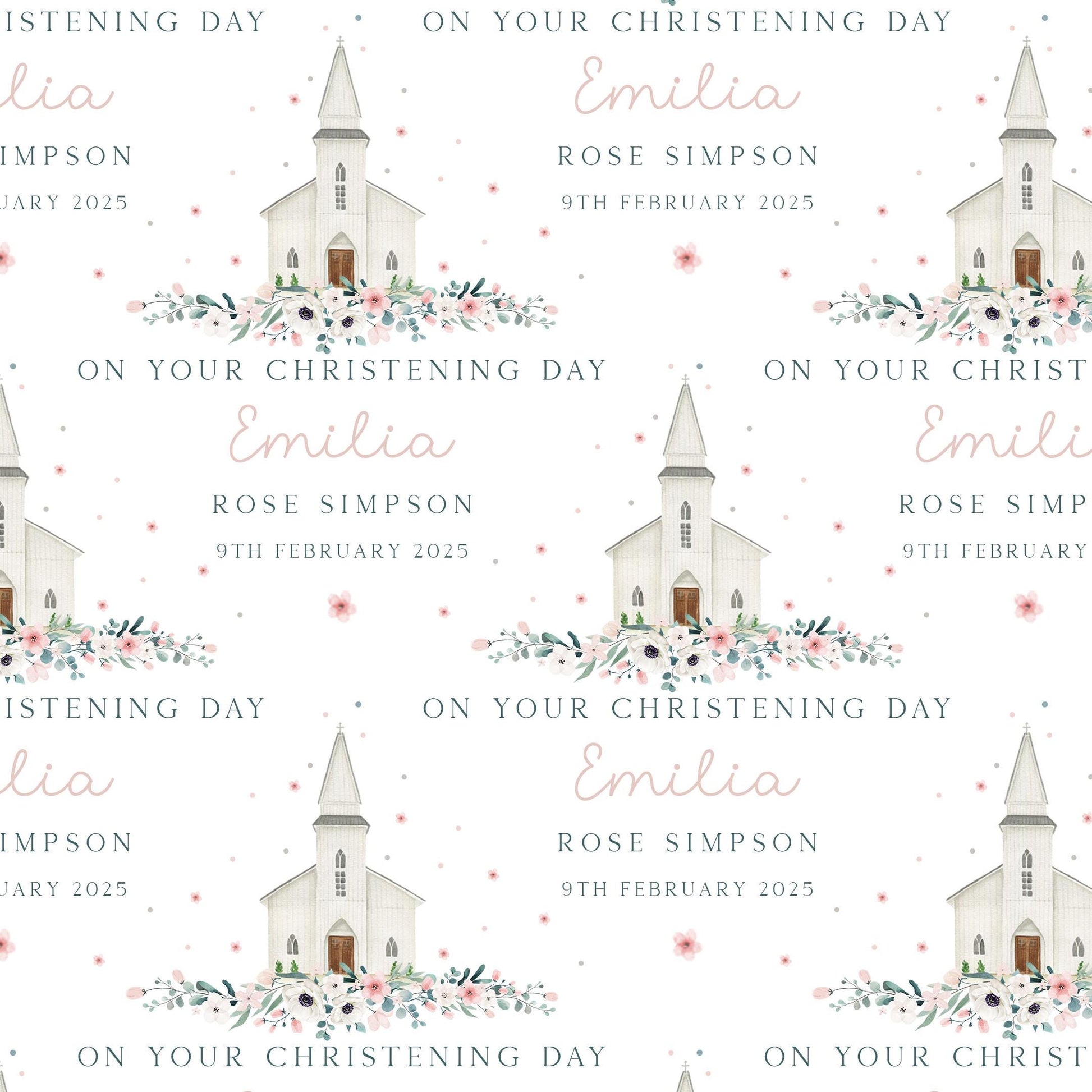 Personalised Girl's Christening/Baptism Gift Wrapping Paper