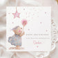 Birthday Card for Girls, Personalised 2nd Birthday Card, 3rd, 4th Any Age Birthday Card for Daughter, Granddaughter, Niece, Cute Teddy Bear
