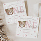Teddy Bear First Birthday Gift Wrapping Paper, Personalised 1st Birthday Gift Wrap and Card for Daughter, Granddaughter, Niece, Goddaughter