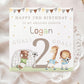 Boy's Football Birthday Card, Personalised 2nd Birthday Card, 3rd, 4th Any Age Birthday Card for Son, Grandson, Nephew, Boys, Lion, Giraffe