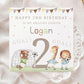 Boy's Birthday Gift Wrapping Paper, Personalised 2nd, 3rd, 4th Football Birthday Gift Wrap & Card for Son, Grandson, Nephew, Lion Giraffe