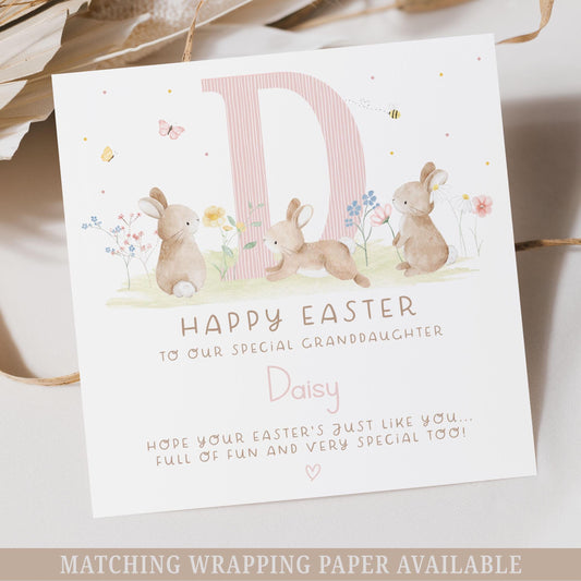 Personalised Girl's Easter Bunny Card
