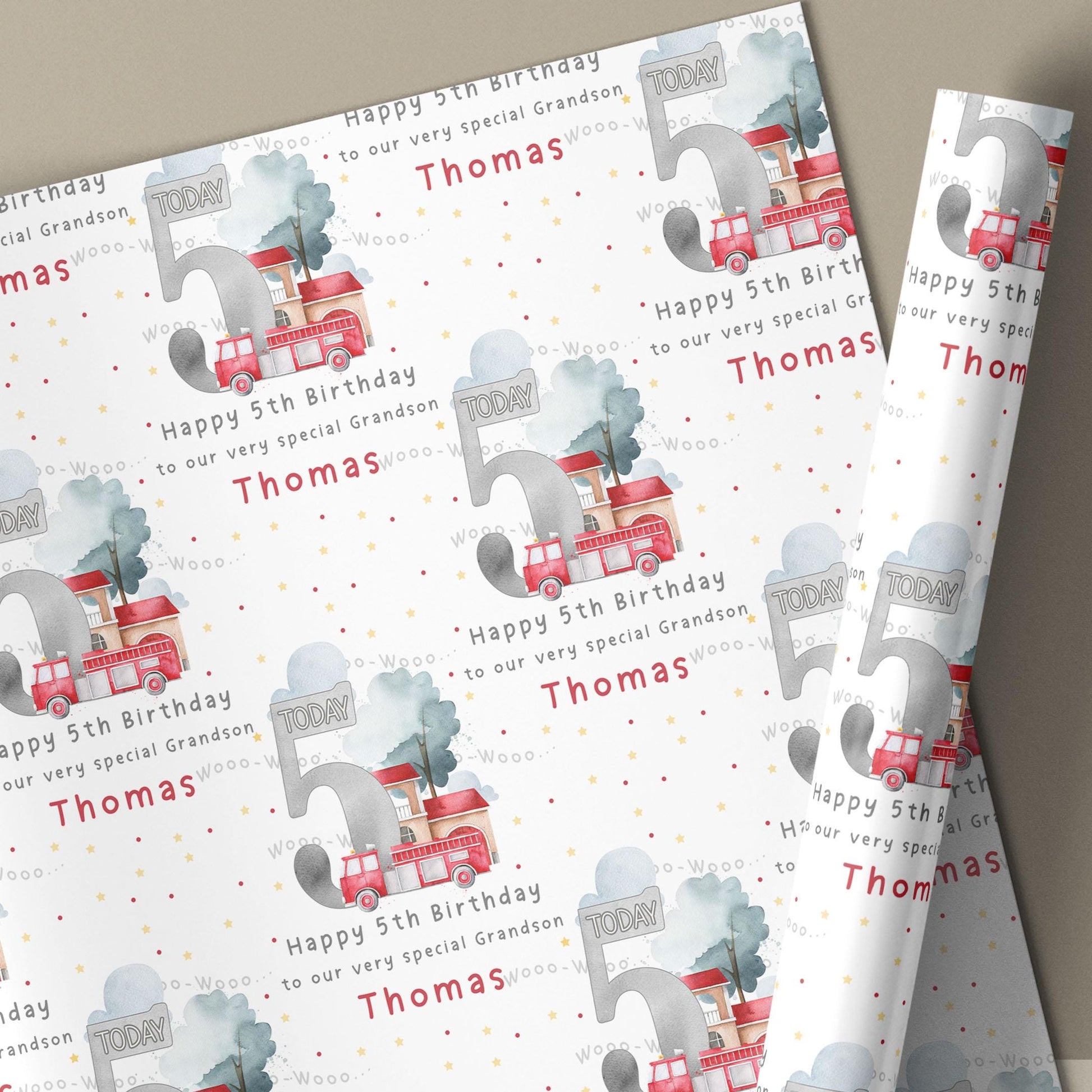 Fire Engine Birthday Card, Personalised 2nd Birthday Card, 3rd, 4th, 5th Any Age Birthday Card for Son, Grandson, Godson, Nephew, Brother