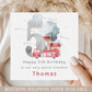 Fire Engine Birthday Card, Personalised 2nd Birthday Card, 3rd, 4th, 5th Any Age Birthday Card for Son, Grandson, Godson, Nephew, Brother
