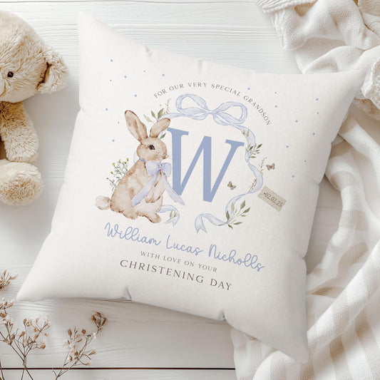 Personalised Christening Gift, Baptism Gift, Christening Keepsake Cushion for Boys, Dedication, Naming Day Gift for Son, Grandson, Godson