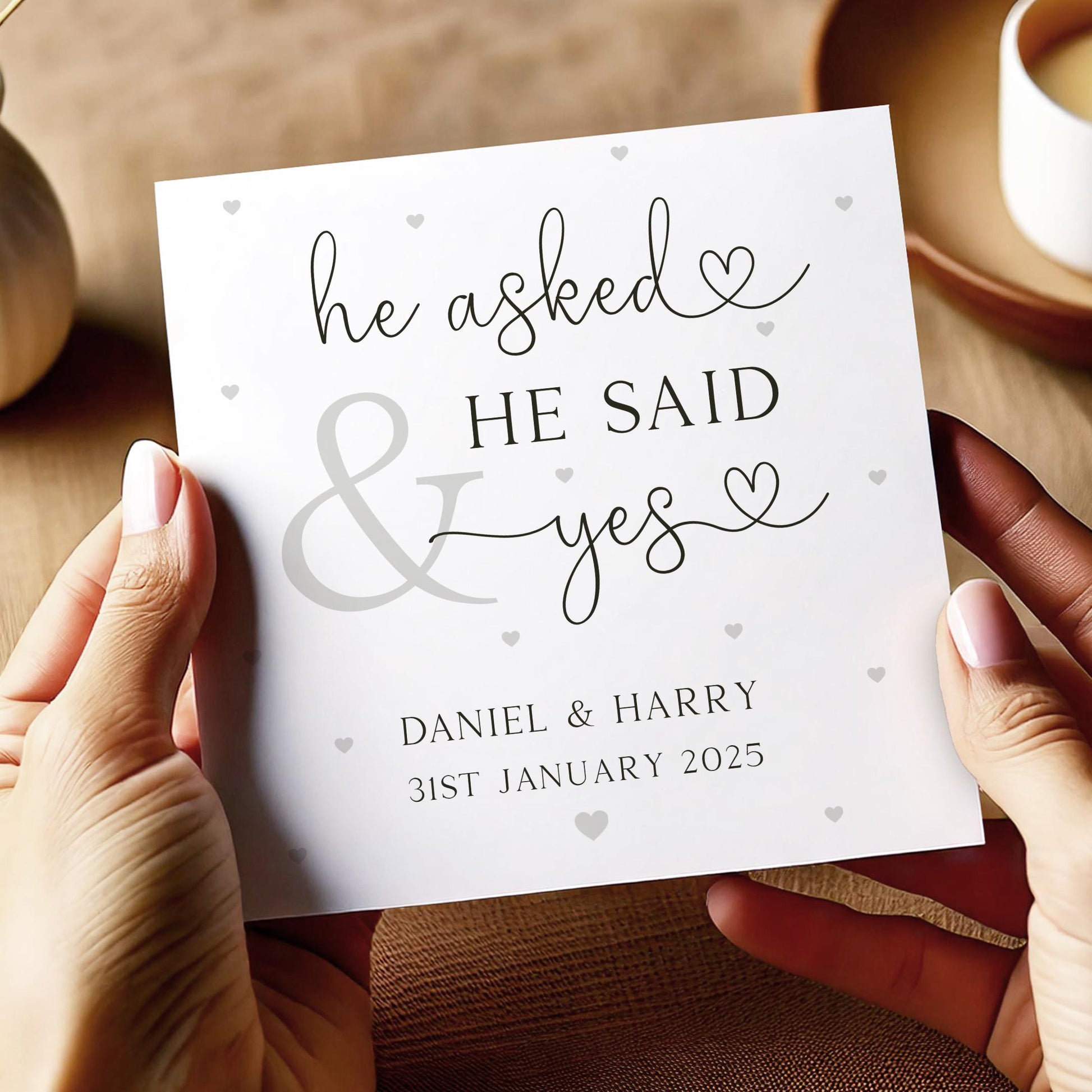 Engagement Gift Wrapping Paper Personalised with Names & Date, Congratulations on your Engagement Gift Wrap, Engagement Gift Wrap and Card