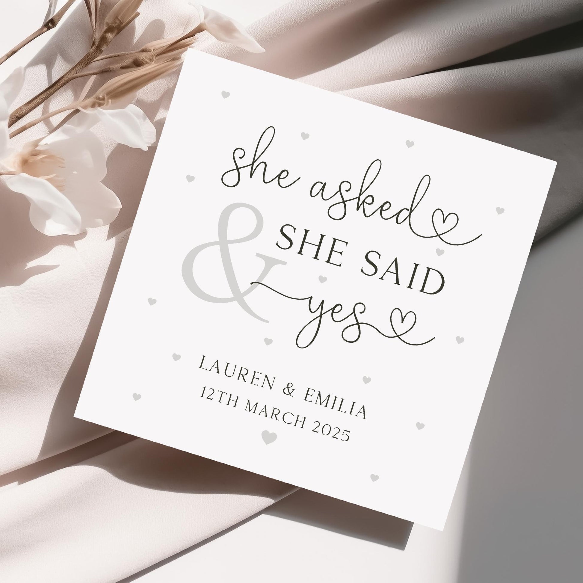 Engagement Gift Wrapping Paper Personalised with Names & Date, Congratulations on your Engagement Gift Wrap, Engagement Gift Wrap and Card