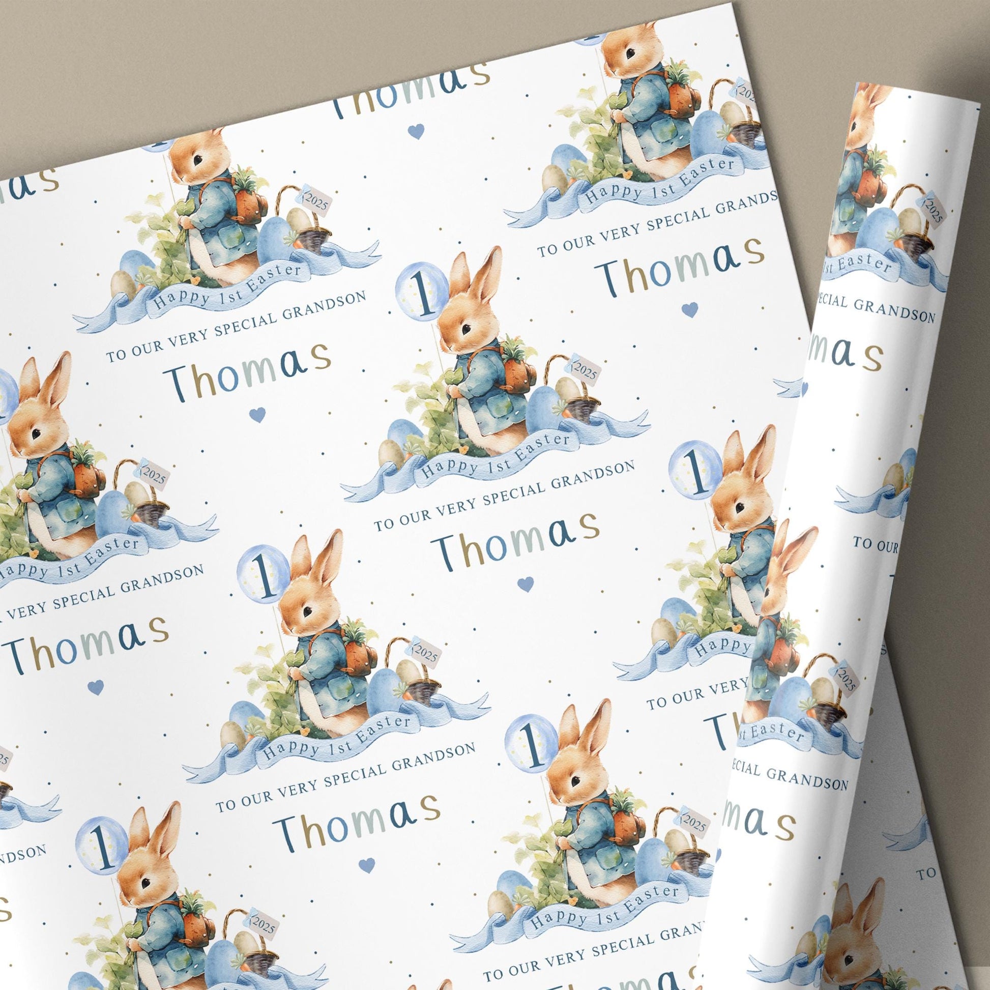 First Easter Card, Baby Boy's First Easter, Personalised Happy Easter Card for Son, Grandson, Great Grandson, Nephew, Boy's 1st Easter Card