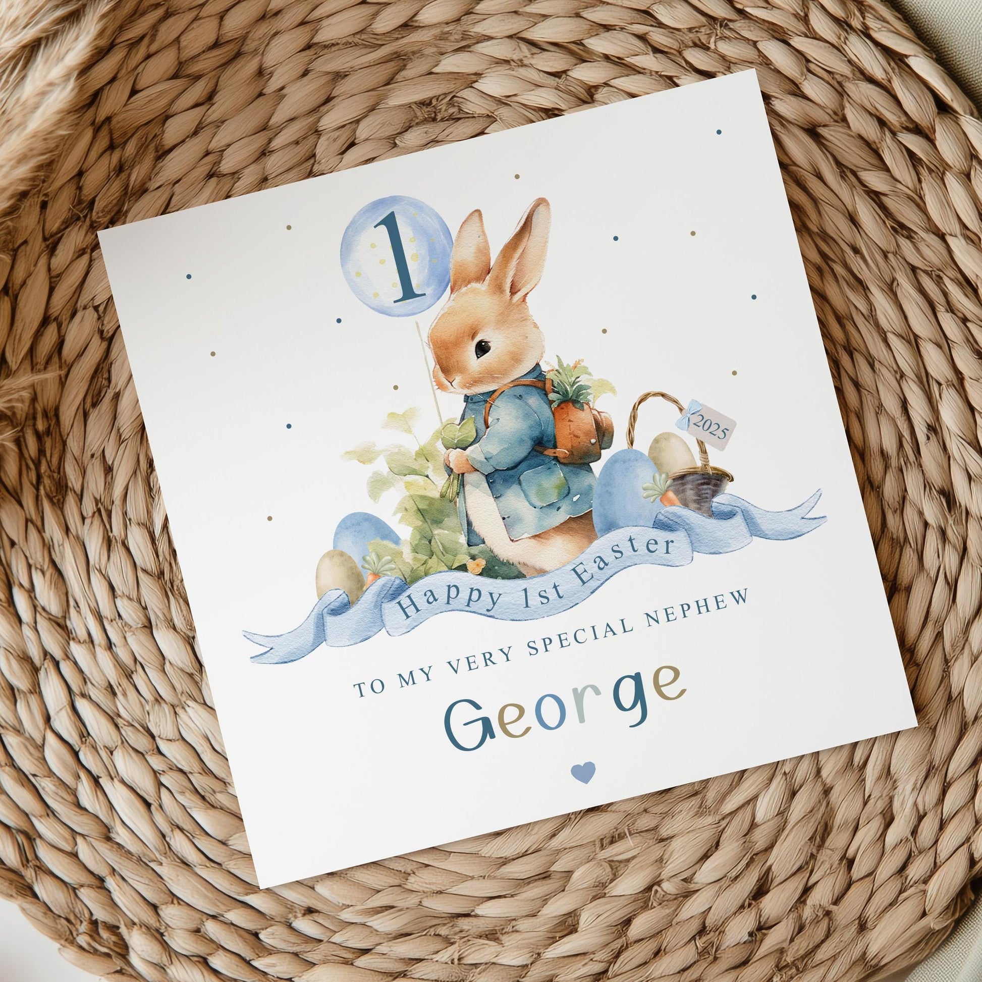 First Easter Gift Wrapping Paper, Personalised 1st Easter Gift Wrap for Son, Grandson, Great Grandson, Nephew, Easter Bunny Gift Wrap