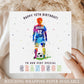 Football Birthday Card, Personalised 7th, 8th, 9th, 10th, Any Age Birthday Card for Son, Grandson, Brother, Nephew, Soccer Birthday Card
