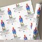 Football Birthday Gift Wrapping Paper, Personalised Any Age Soccer Birthday Gift Wrap & Card for Son, Grandson, Great Grandson, Nephew, Boys