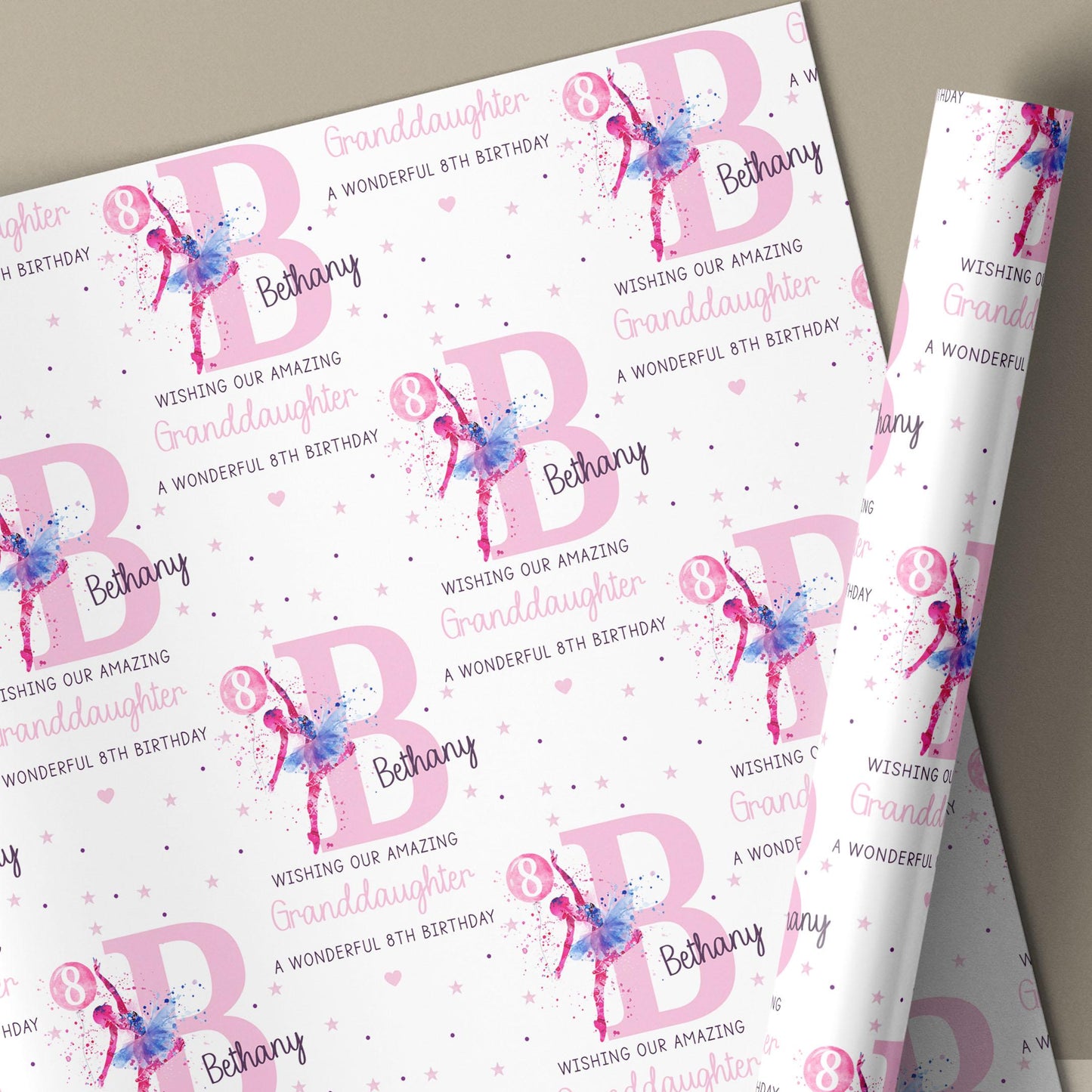 Ballerina Birthday Card, Personalised 7th, 8th, 9th Any Age Ballet Dancer Birthday Card for Daughter, Granddaughter, Goddaughter, Niece