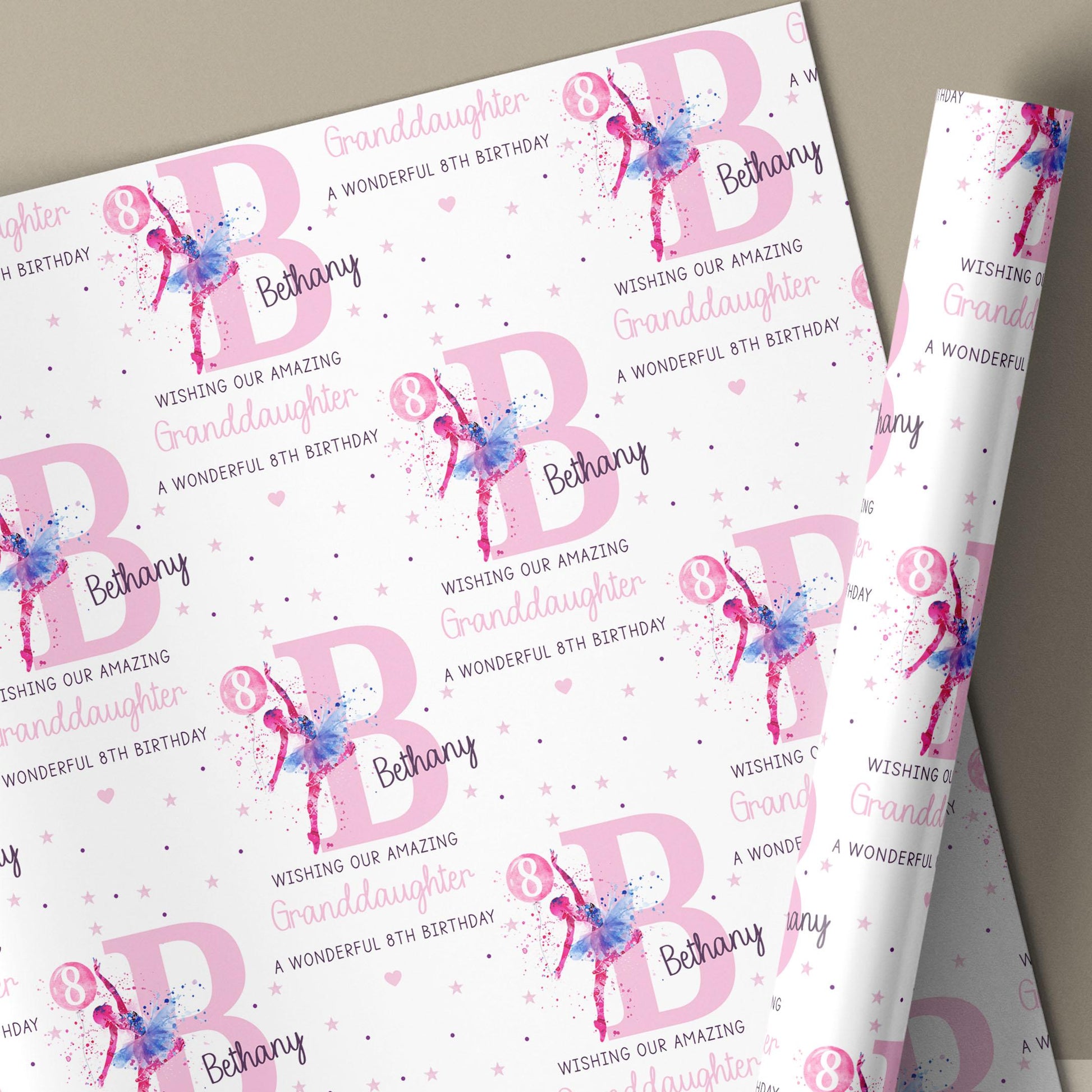Ballerina Birthday Card, Personalised 7th, 8th, 9th Any Age Ballet Dancer Birthday Card for Daughter, Granddaughter, Goddaughter, Niece