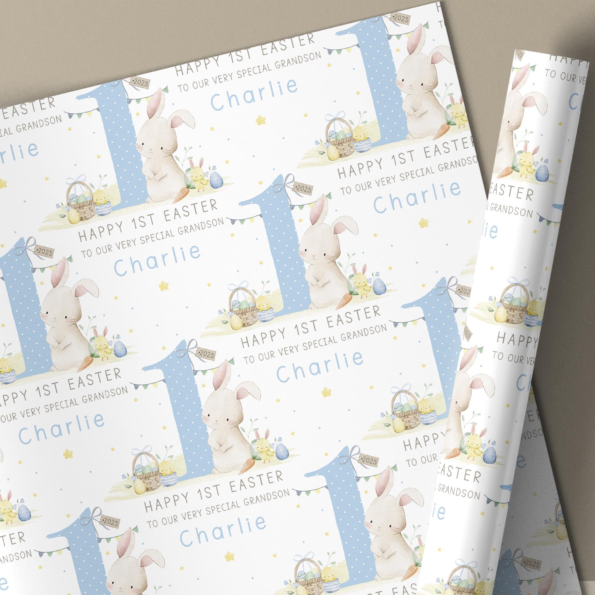 First Easter Card, Baby Boy's First Easter, Personalised Happy 1st Easter Card for Son, Grandson, Nephew, Godson, Boy's 1st Easter Card