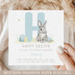 Boy's Easter Card, Personalised Happy Easter Card for Son, Grandson, Great Grandson, Nephew, for Boys, Easter Bunny Card and Gift Wrap