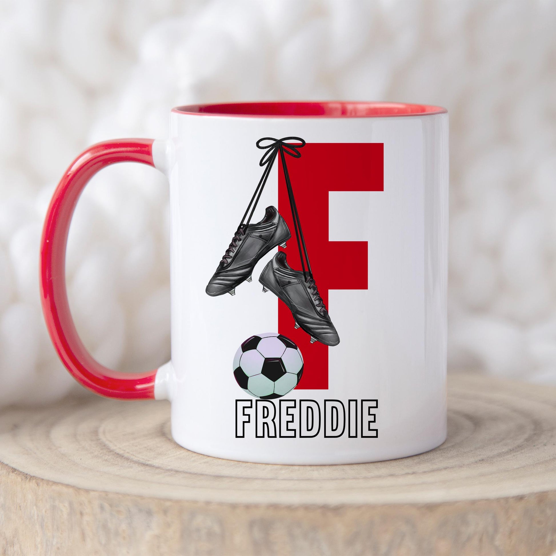 Personalised Football Mug, Football Gift for Boys and Girls, Footballer Mug, Birthday Gift, Stocking Filler, Choice of Design & Mug Colour
