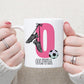 Personalised Football Mug, Football Gift for Boys and Girls, Footballer Mug, Birthday Gift, Stocking Filler, Choice of Design & Mug Colour