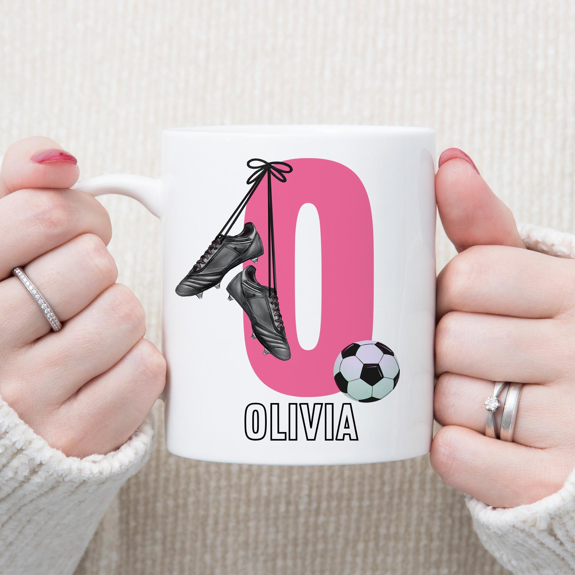 Personalised Football Mug, Football Gift for Boys and Girls, Footballer Mug, Birthday Gift, Stocking Filler, Choice of Design & Mug Colour