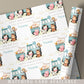 Blue Tractor Birthday Gift Wrapping Paper, Personalised 1st, 2nd, 3rd, 4th Any Age Farm Animals Birthday Gift Wrap for Son, Grandson, Nephew