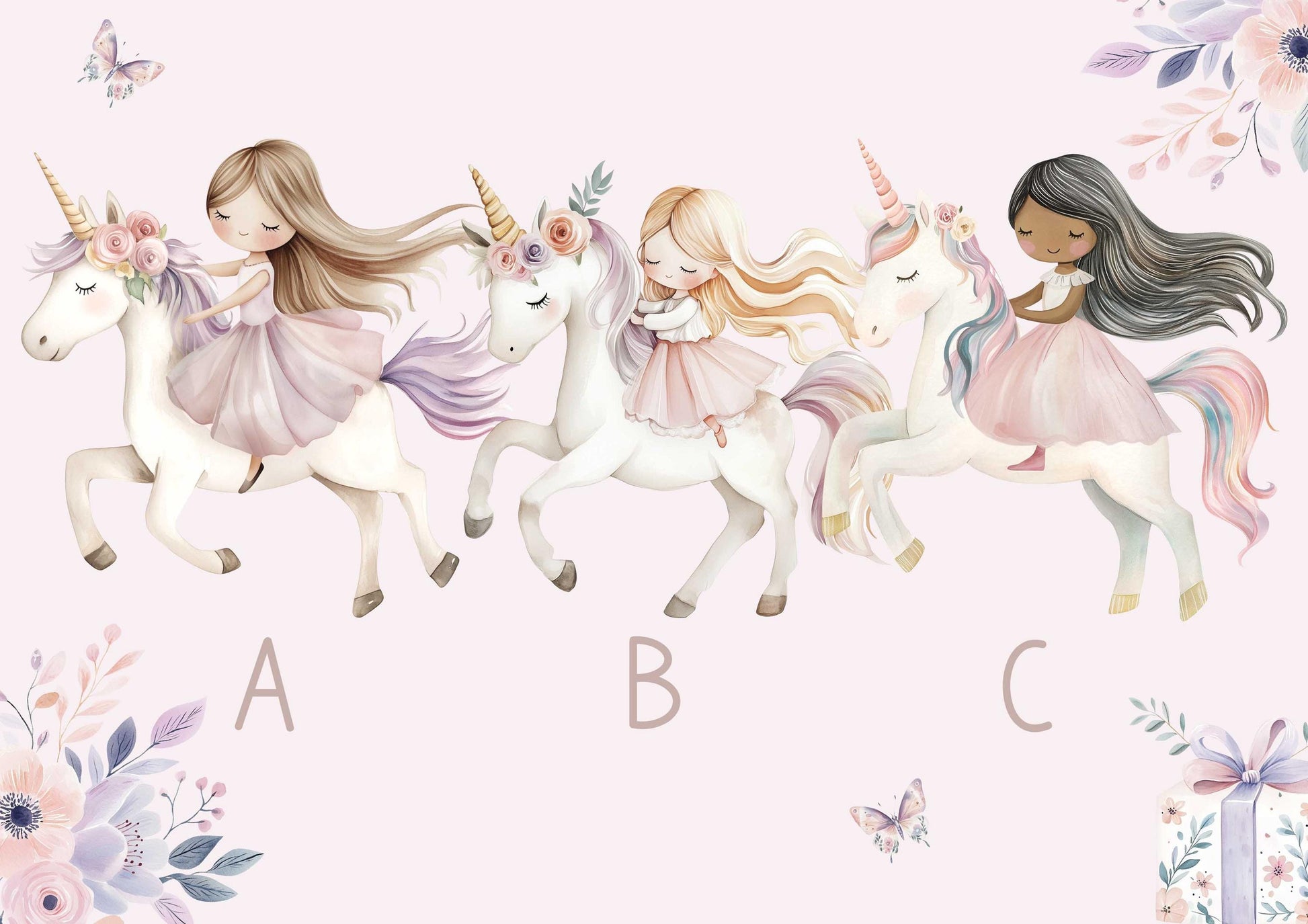 Personalised Birthday Card for Girls, Princess & Unicorn 4th 5th 6th 7th Any Age Birthday Card for Daughter, Granddaughter, Niece, Sister