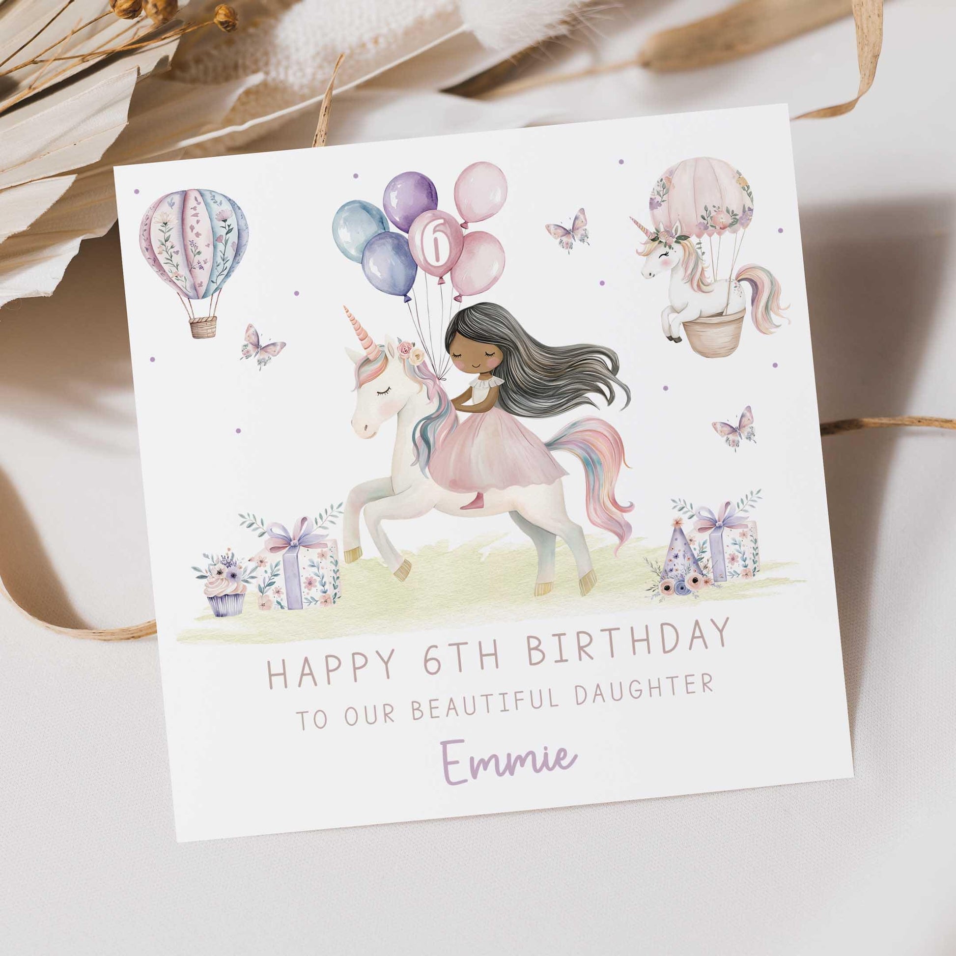 Princess and Unicorn Birthday Gift Wrapping Paper, Personalised for 3rd, 4th, 5th, 6th Any Age Birthday, Girls Happy Birthday Gift Wrap