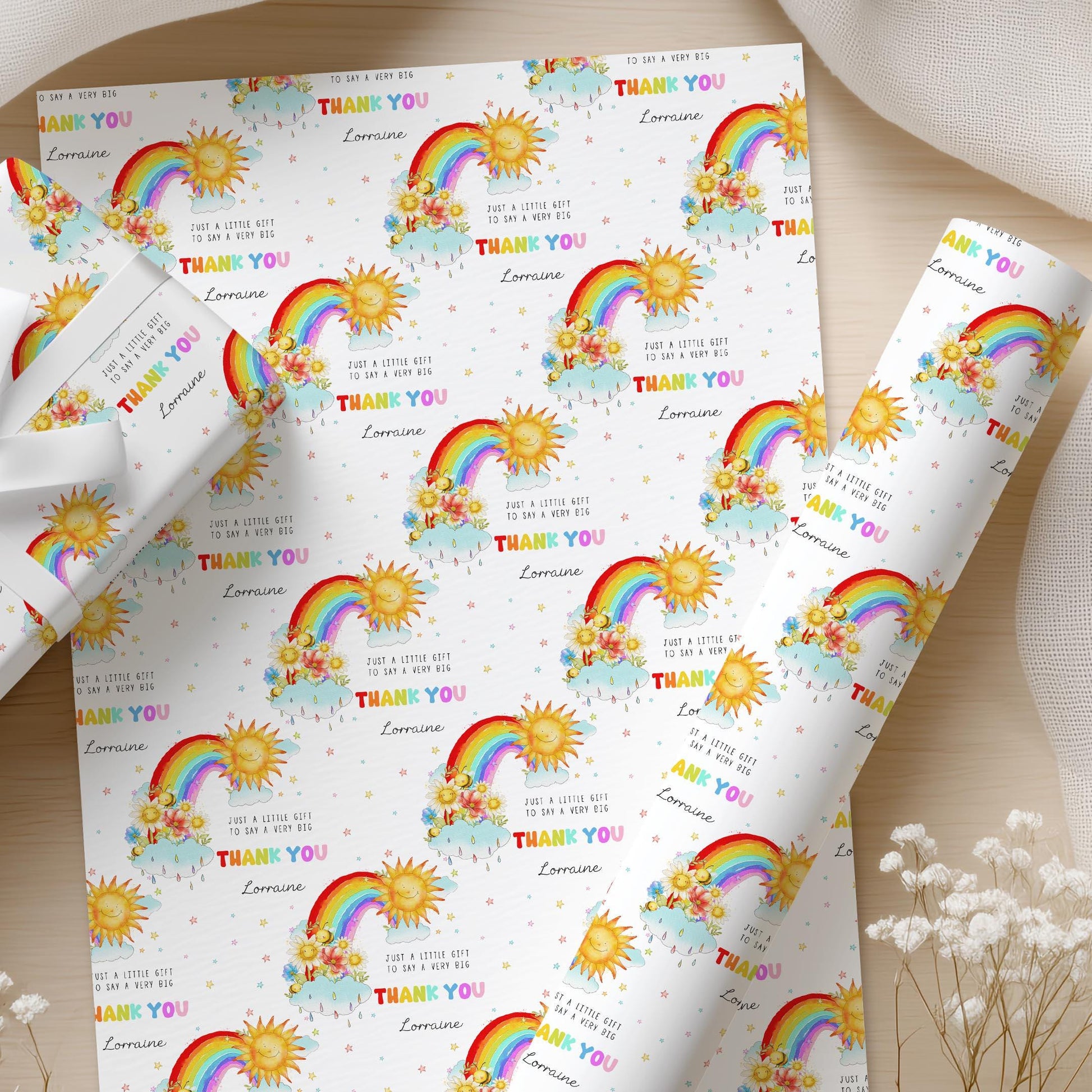 Thank You Teacher Gift Wrapping Paper, Personalised Teacher, Nursery, Preschool Thank You Gift Wrap, End of Year Gift for Teacher, Nursery