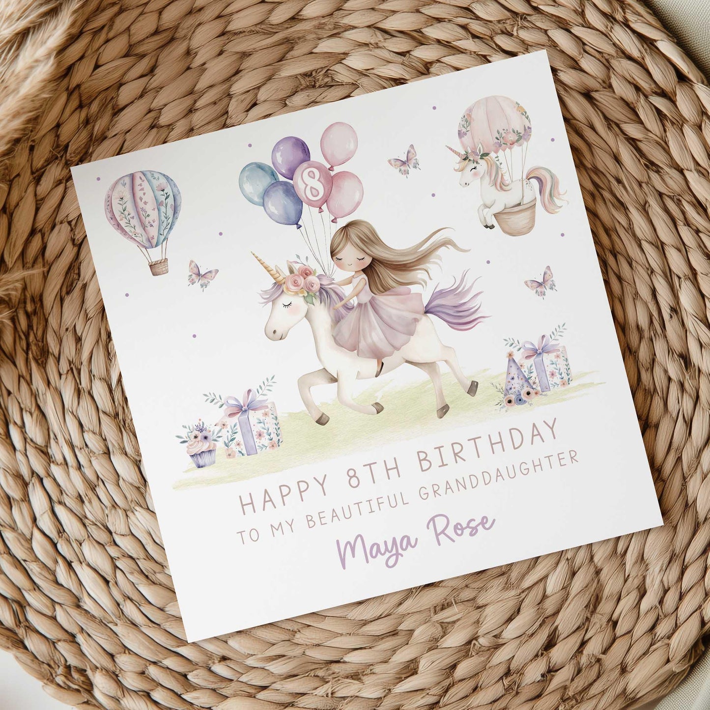 Princess and Unicorn Birthday Gift Wrapping Paper, Personalised for 3rd, 4th, 5th, 6th Any Age Birthday, Girls Happy Birthday Gift Wrap