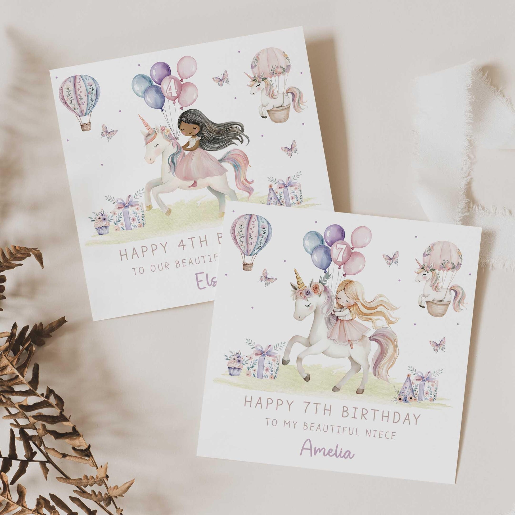 Princess and Unicorn Birthday Gift Wrapping Paper, Personalised for 3rd, 4th, 5th, 6th Any Age Birthday, Girls Happy Birthday Gift Wrap
