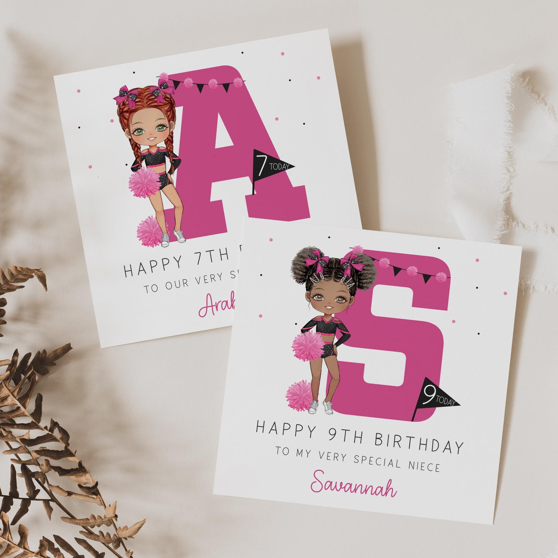 Cheerleader Gift Wrapping Paper, Personalised 7th 8th 9th 10th Any Age Cheer & Dance Gift Wrap Daughter, Granddaughter, Niece, Cheer Girls