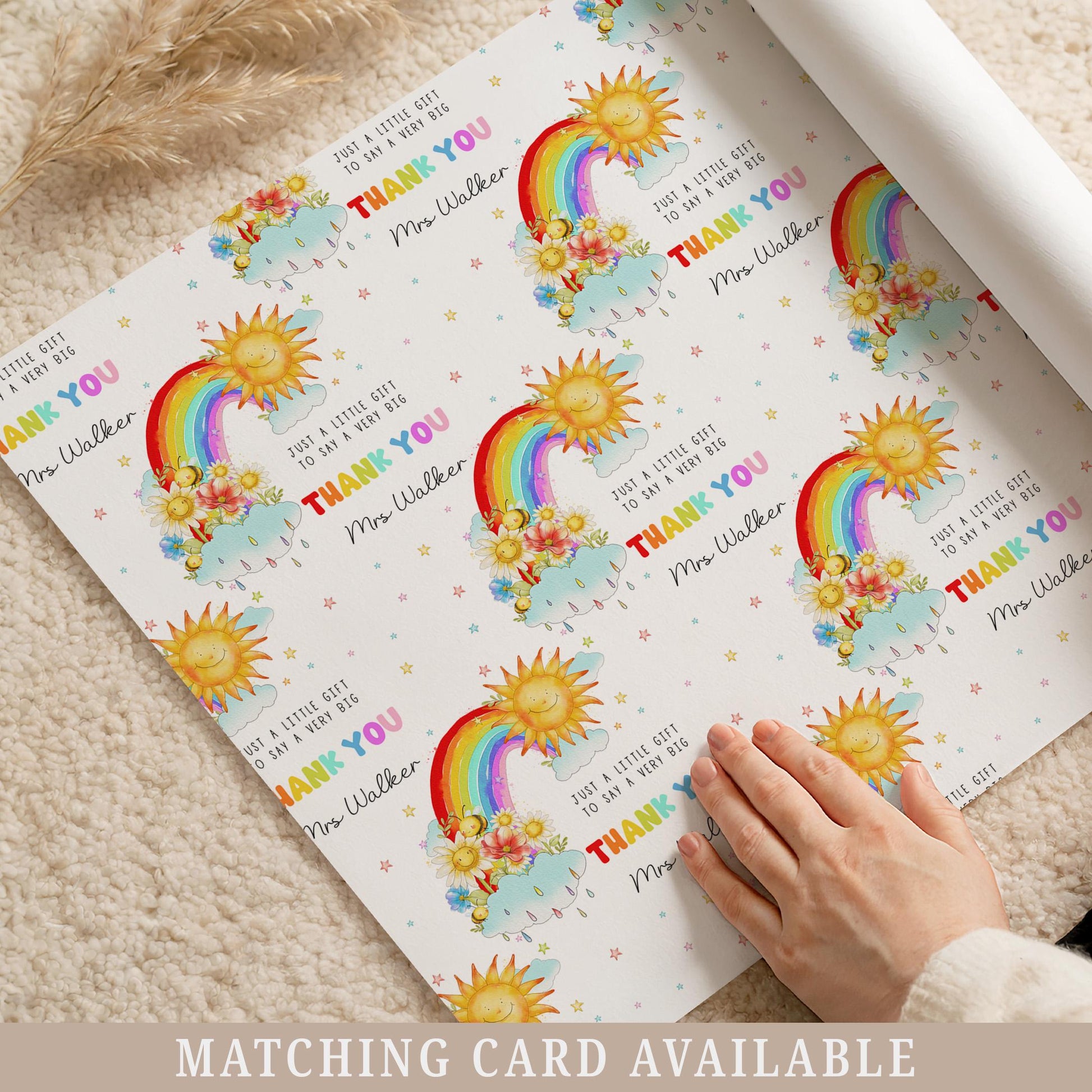 Teacher Thank You Card, Personalised Thank You Card for Nursery Teacher, End of Year Teacher Thank You Gift, Card from School Leaver