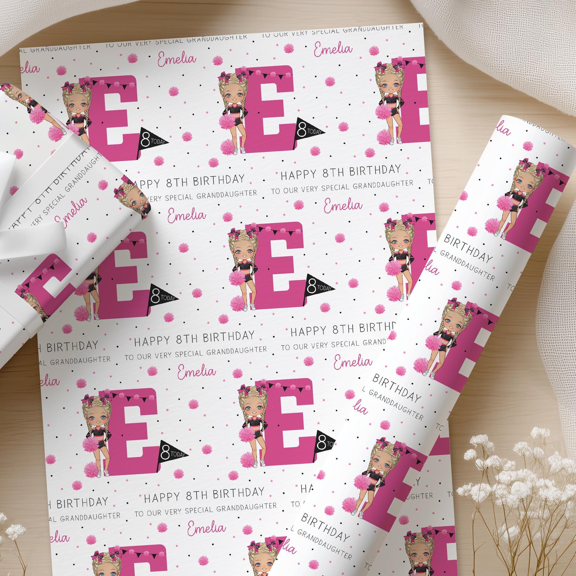 Cheerleader Birthday Card, Personalised 7th 8th 9th 10th Any Age Cheer & Dance Birthday Card Daughter, Granddaughter, Niece, Custom Girls