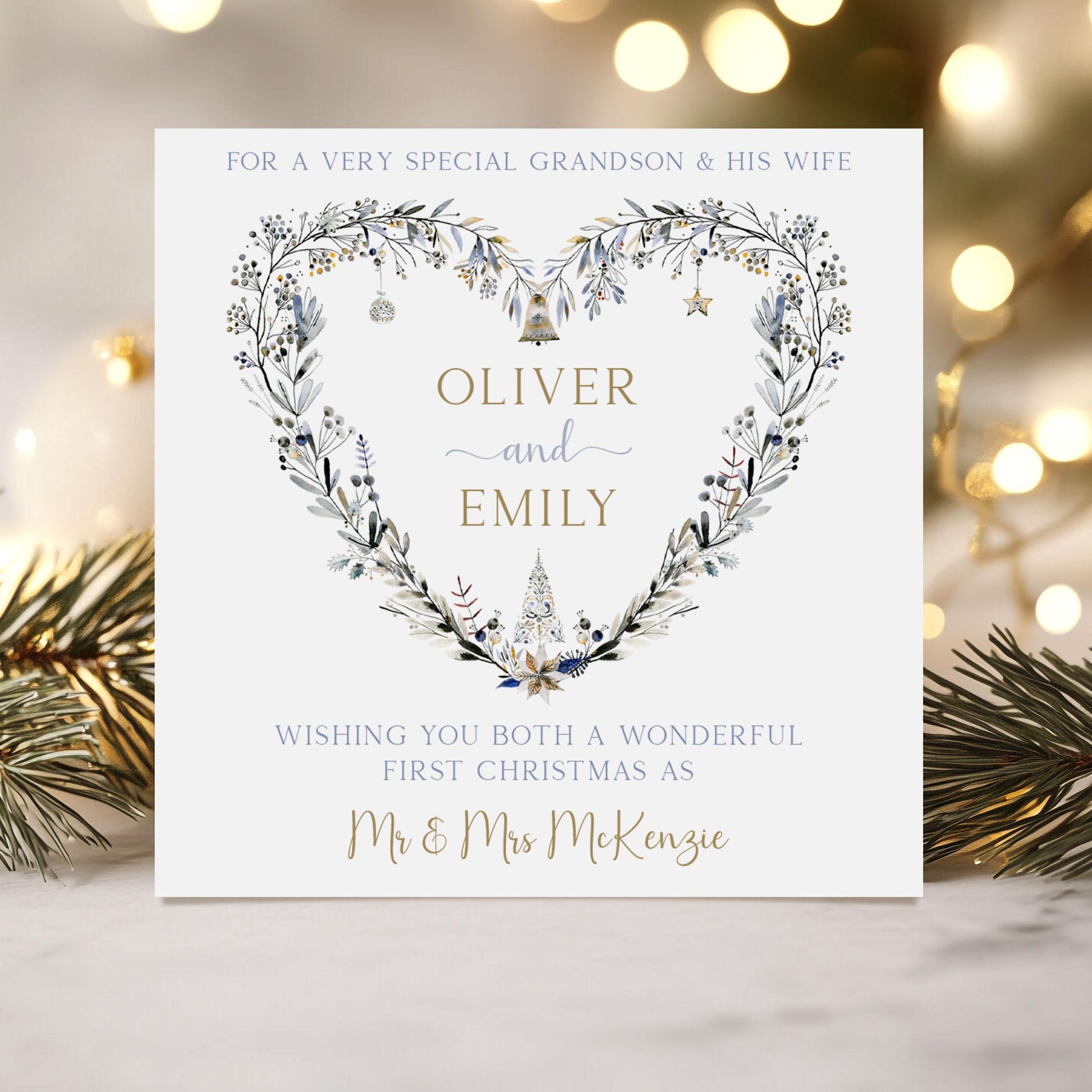Personalised First Christmas as Mr & Mrs Card