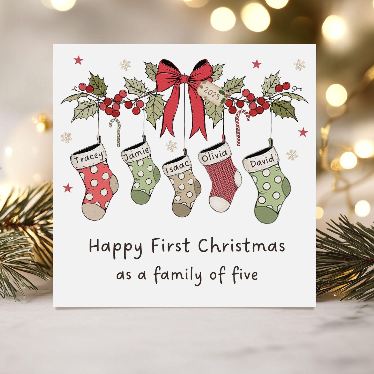 Personalised 1st Christmas as a Family Card