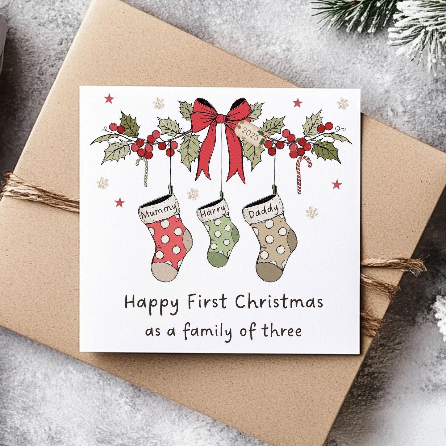 Personalised 1st Christmas as a Family Card