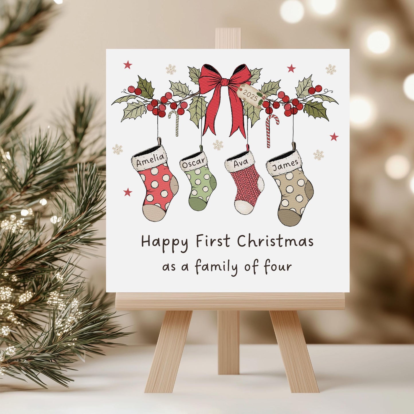 Personalised 1st Christmas as a Family Card
