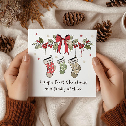Personalised 1st Christmas as a Family Card