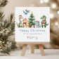 Dinosaur Christmas Card for Kids, Personalised Dino Xmas Card for a Roarsome Son, Grandson, Nephew, Little Boy, Fun Dinosaur Xmas Card