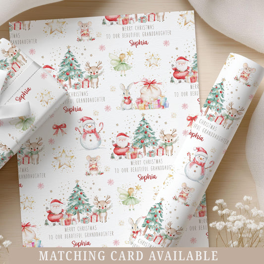 Personalised Girl's Christmas Gift Wrapping Paper