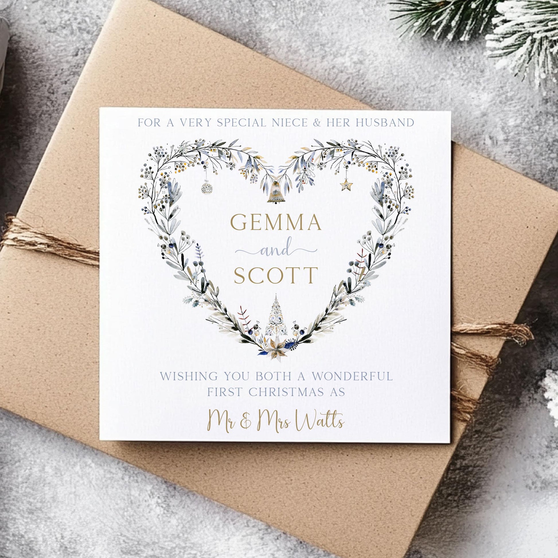 Personalised First Christmas as Mr & Mrs Card
