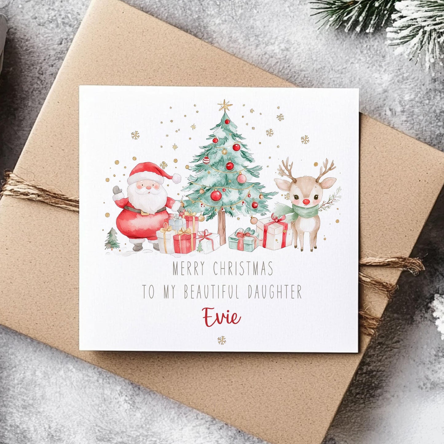 Personalised Girl's Christmas Card