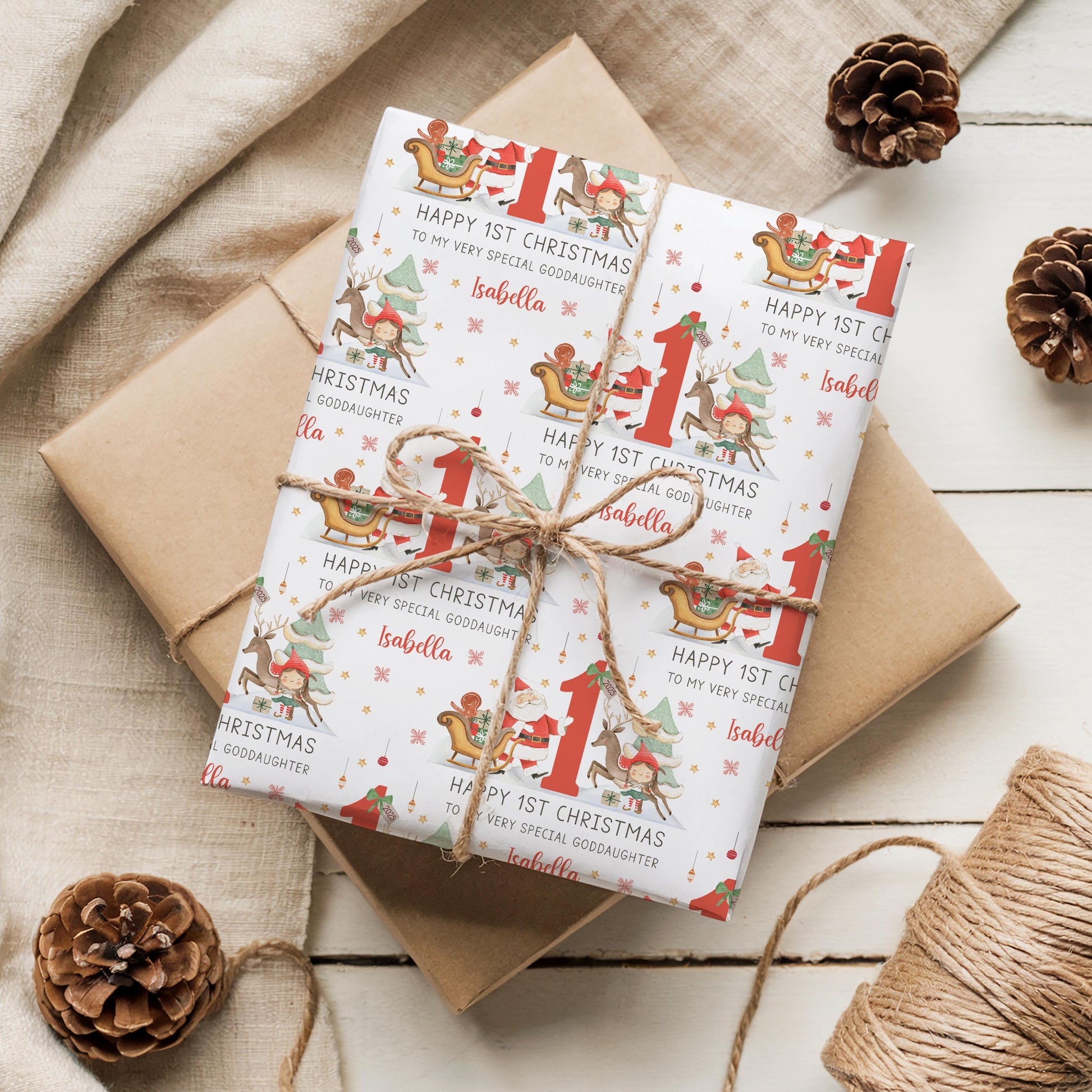 Personalised Baby's First Christmas Wrapping Paper