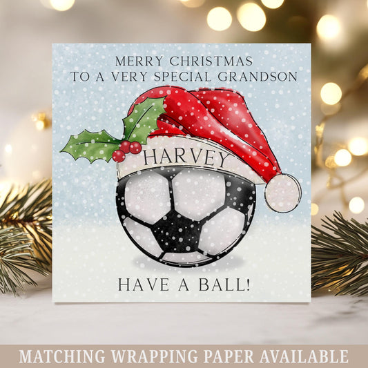 Personalised Football Christmas Card