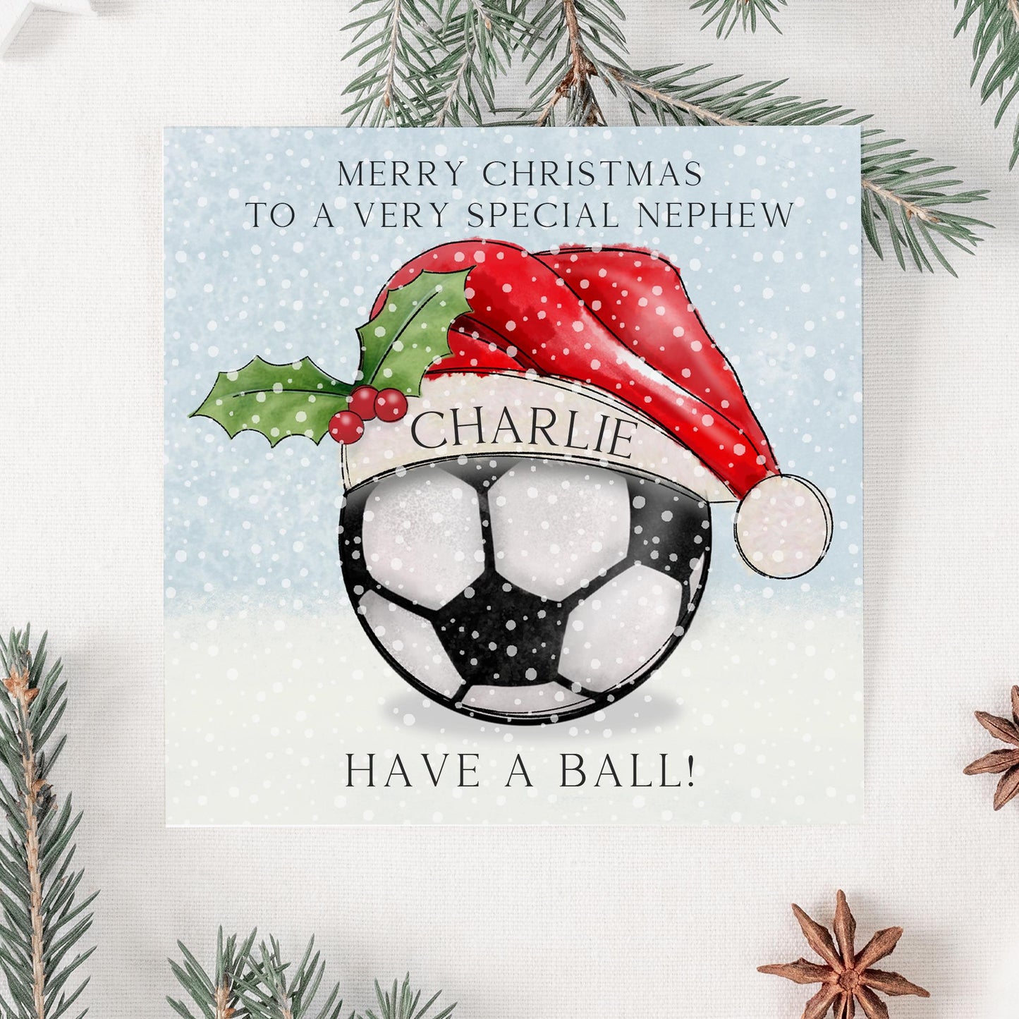 Personalised Football Christmas Card